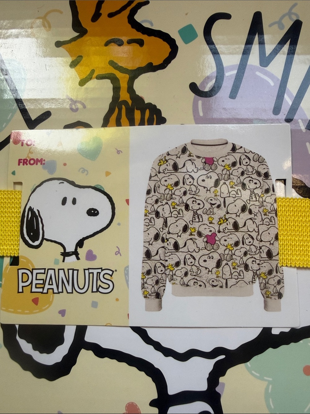 Peanuts All Smiles Gift Box Sweatshirt Snoopy XL NWT - Picture 2 of 3
